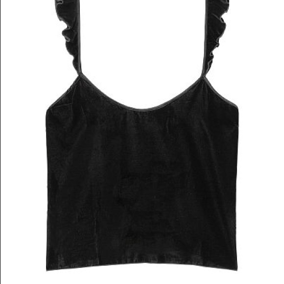 Victoria’s Secret Black Velvet Ruffle Cami Large - Picture 3 of 3
